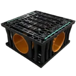 Our drainage channels can cross the fence for optimal sediment collection. A robust design that can be driven!